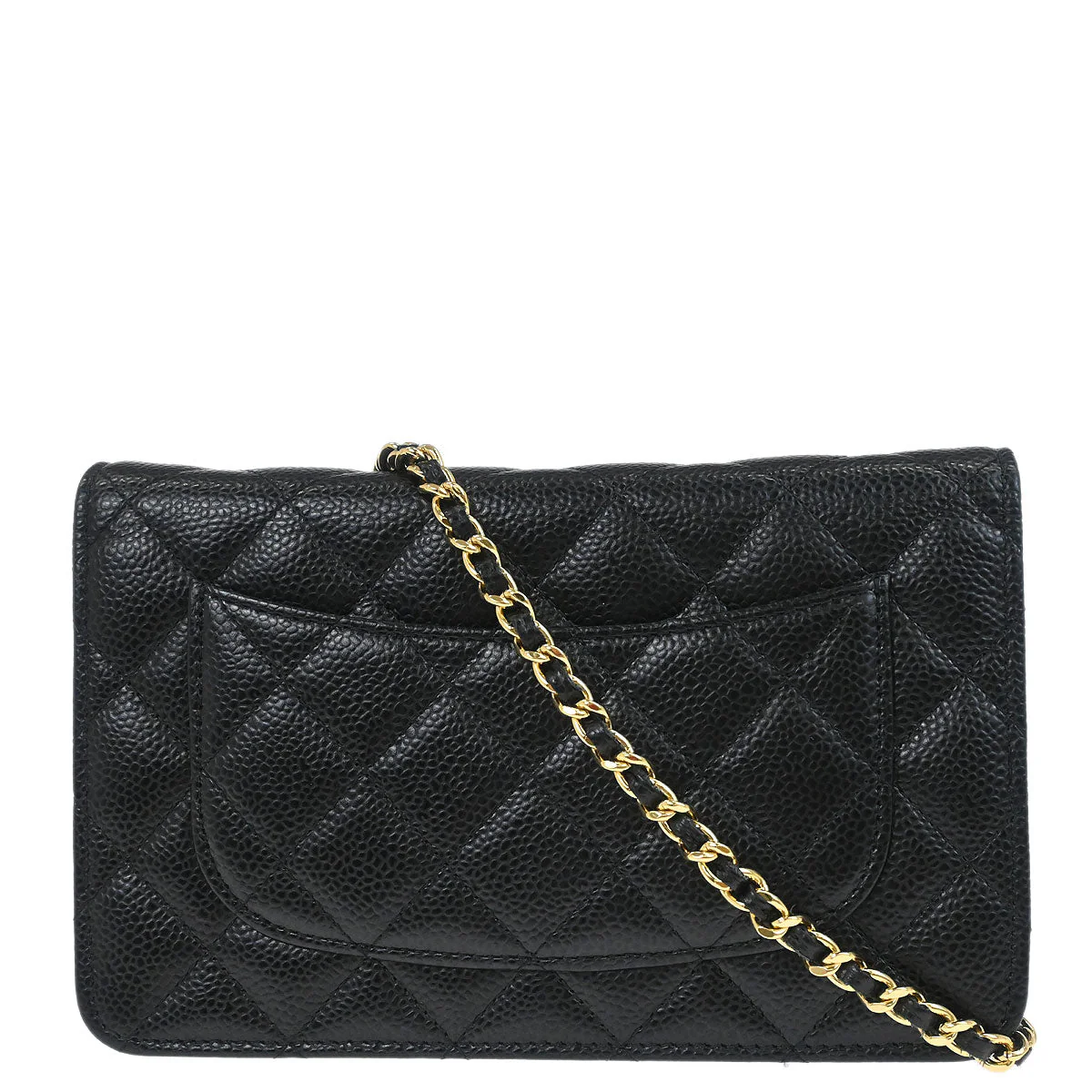Chanel 2018 Black Caviar Skin Classic WOC Wallet on Chain Bag - Image 2