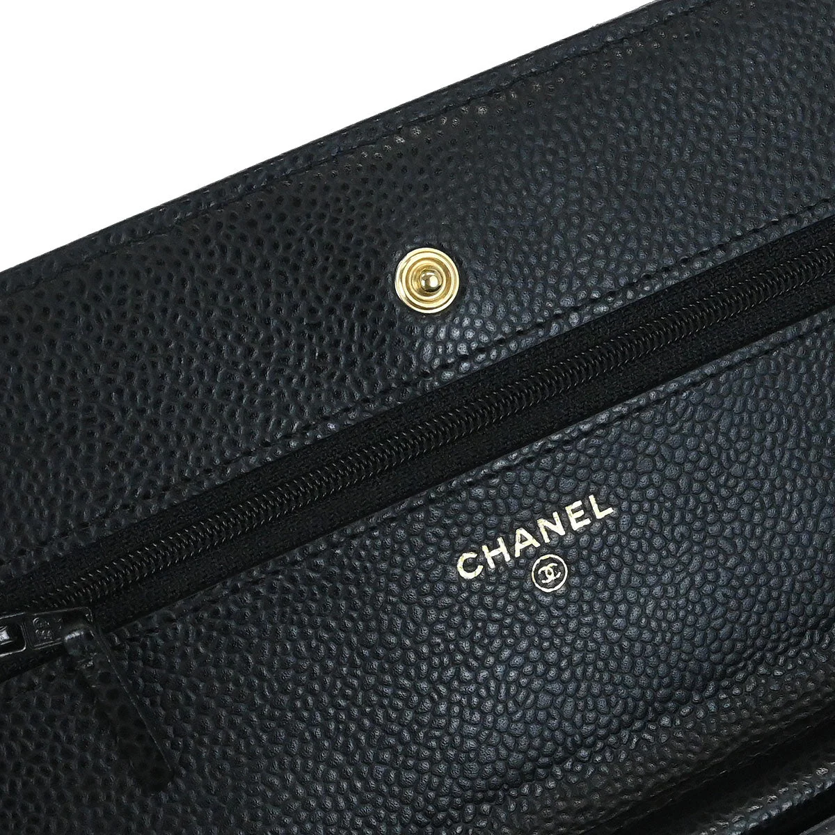 Chanel 2018 Black Caviar Skin Classic WOC Wallet on Chain Bag - Image 6