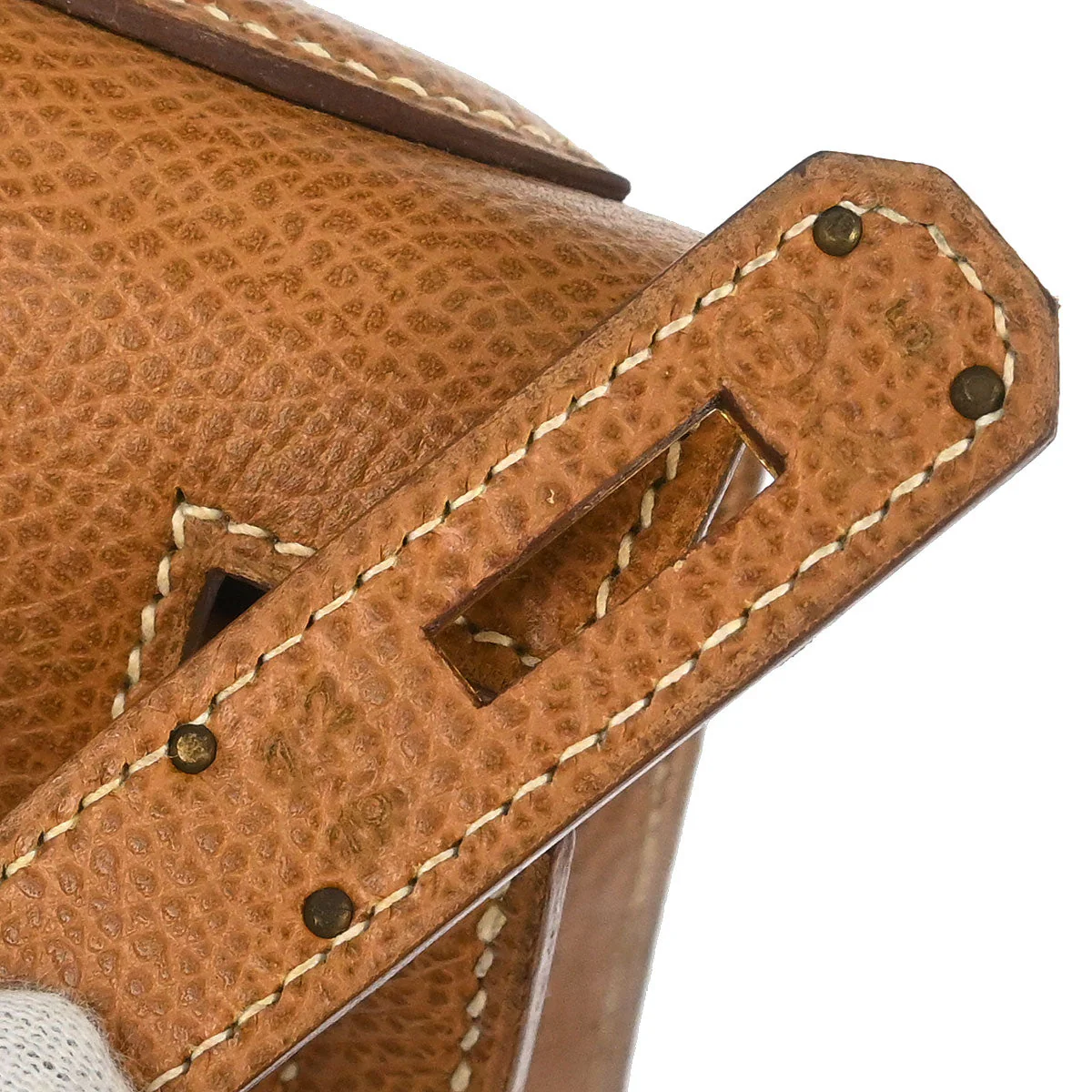 Hermes Natural Courchevel Kelly 28 Sellier 2way Shoulder Handbag - Image 11