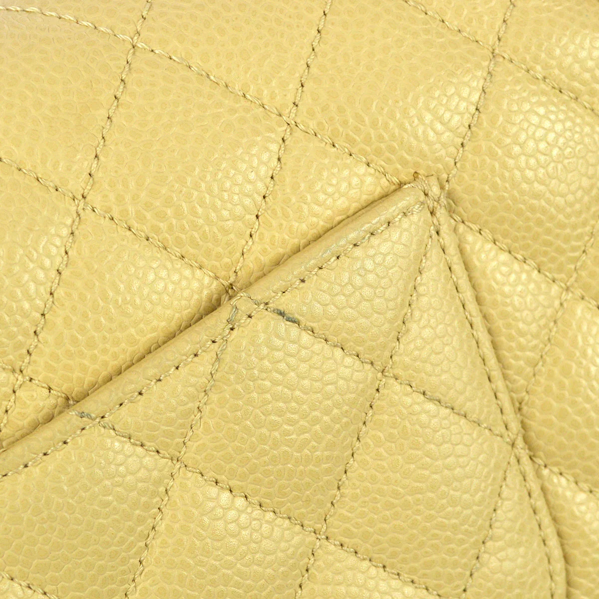 Chanel 2004-2005 Beige Caviar Medium Classic Double Flap Bag - Image 3