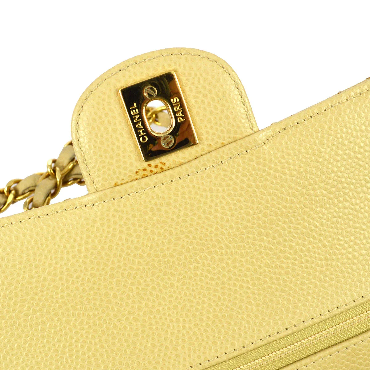 Chanel 2004-2005 Beige Caviar Medium Classic Double Flap Bag - Image 8