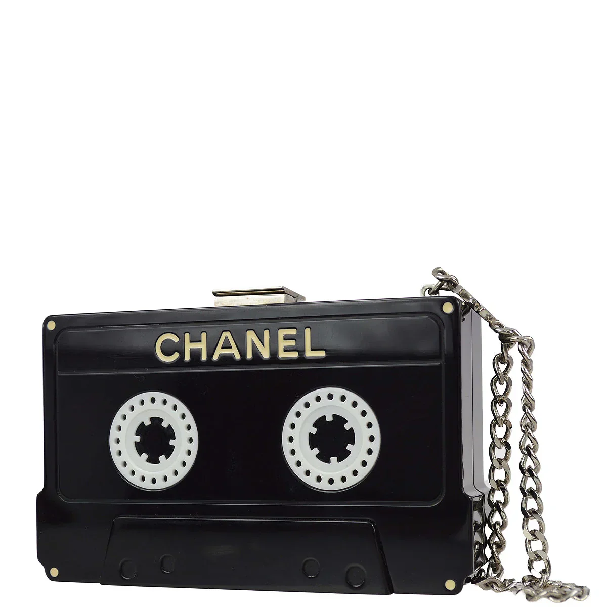 Chanel * 2004 Spring Black Acrylic Cassette Tape Clutch Bag - Image 2