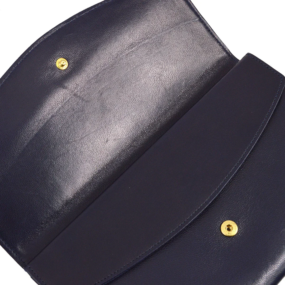 Chanel 1991-1994 Navy Lambskin Timeless Long Wallet - Image 4