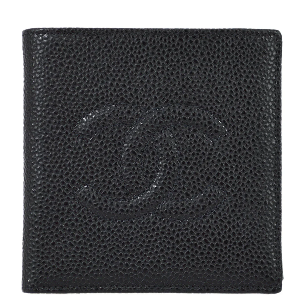 Chanel 2000-2001 Black Caviar Bifold Wallet Purse