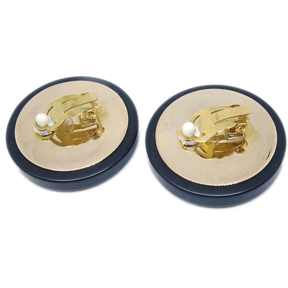 Chanel 1993 Black & Gold Earrings - Image 3