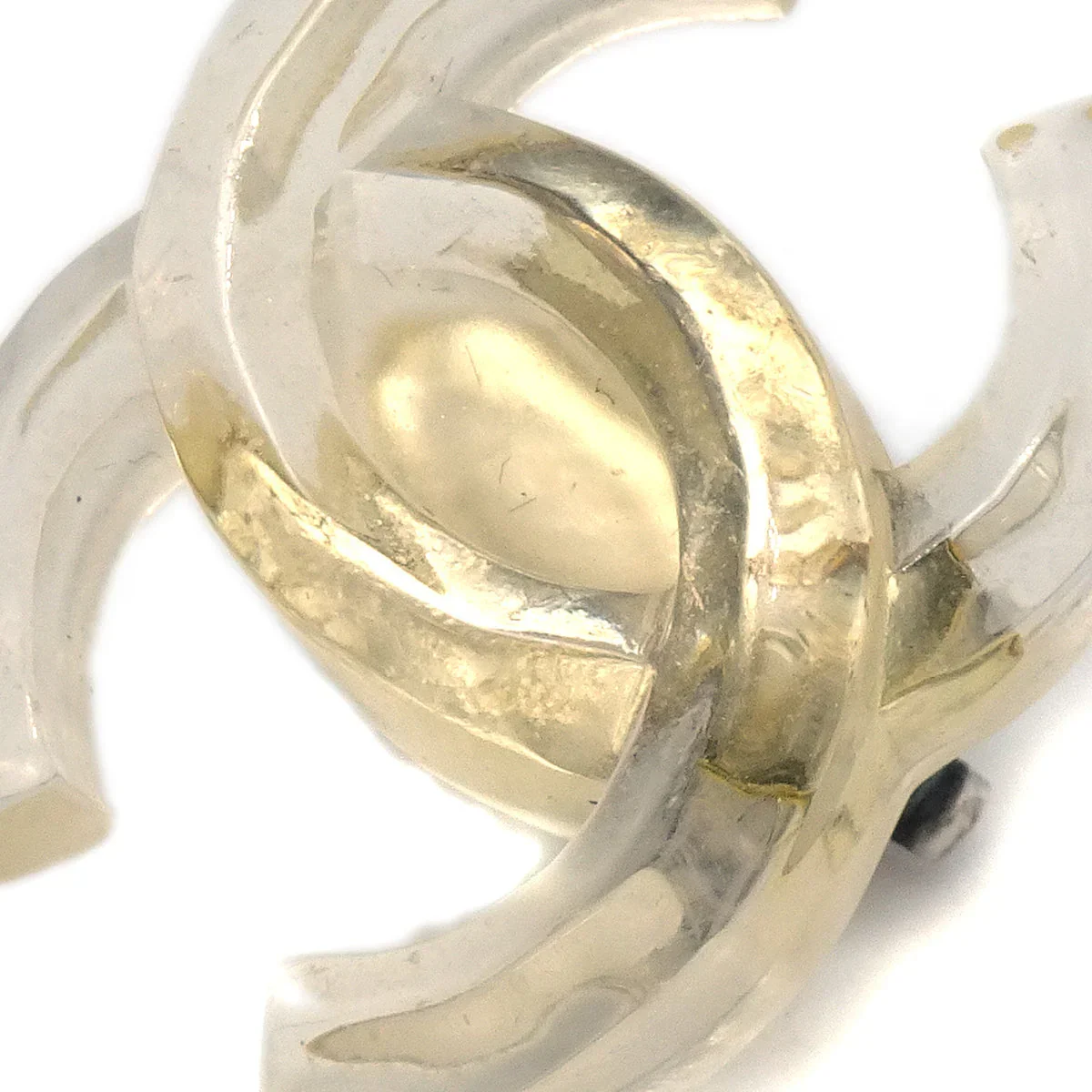 Chanel CC Earrings Clip-On Clear 02P - Image 2