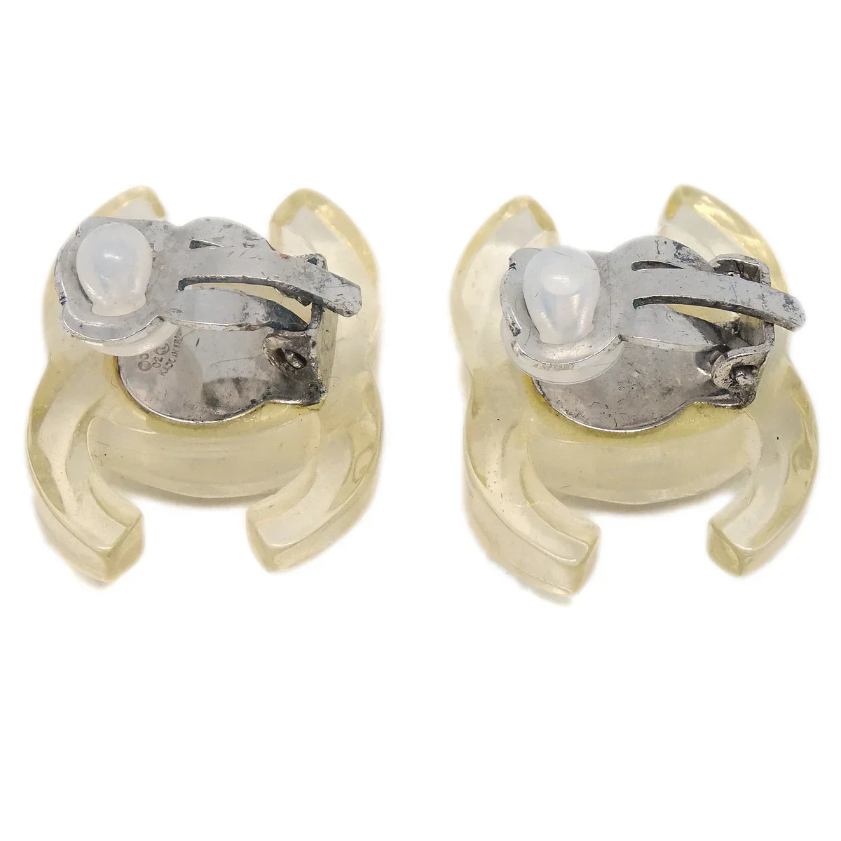 Chanel CC Earrings Clip-On Clear 02P - Image 3