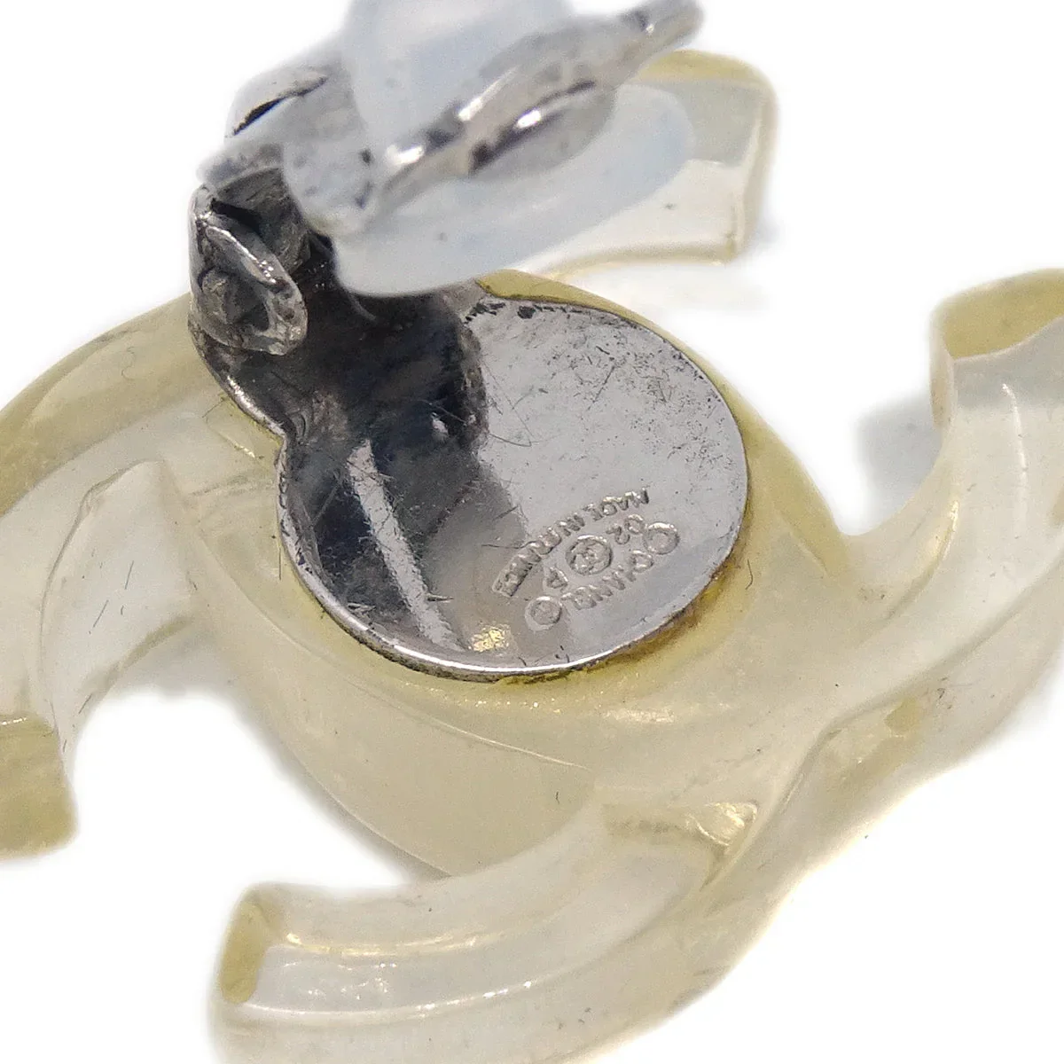 Chanel CC Earrings Clip-On Clear 02P - Image 4