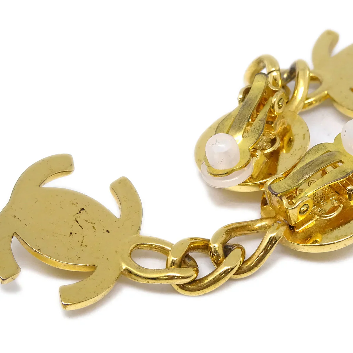 Chanel Dangle Turnlock Earrings Clip-On Gold 96A - Image 3