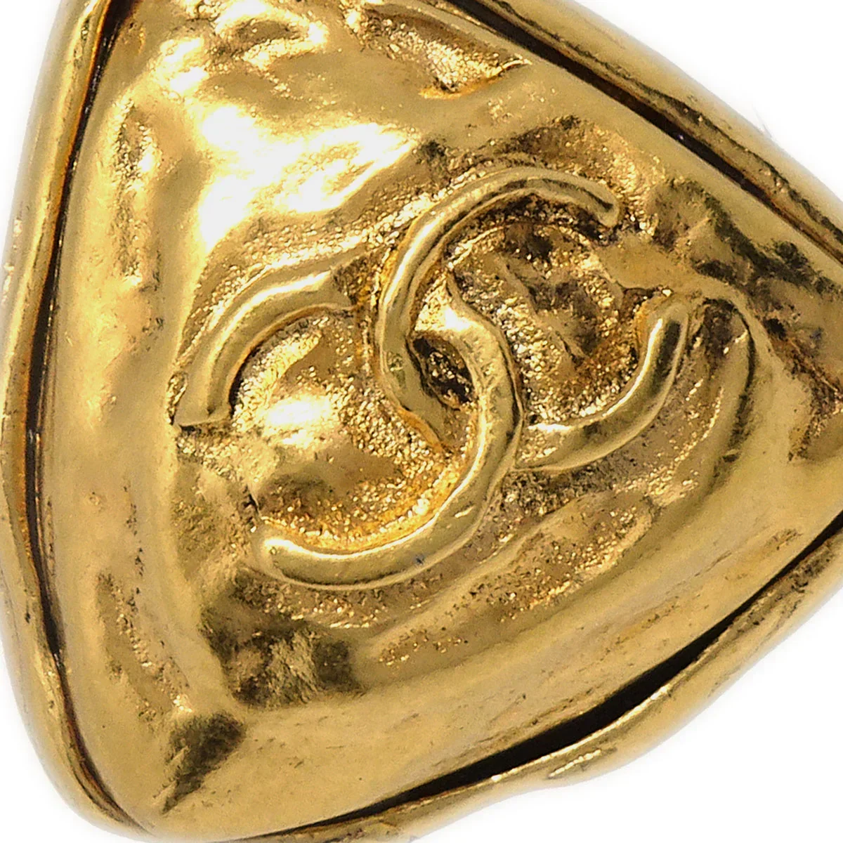 Chanel Triangle Earrings Clip-On Gold - Image 2