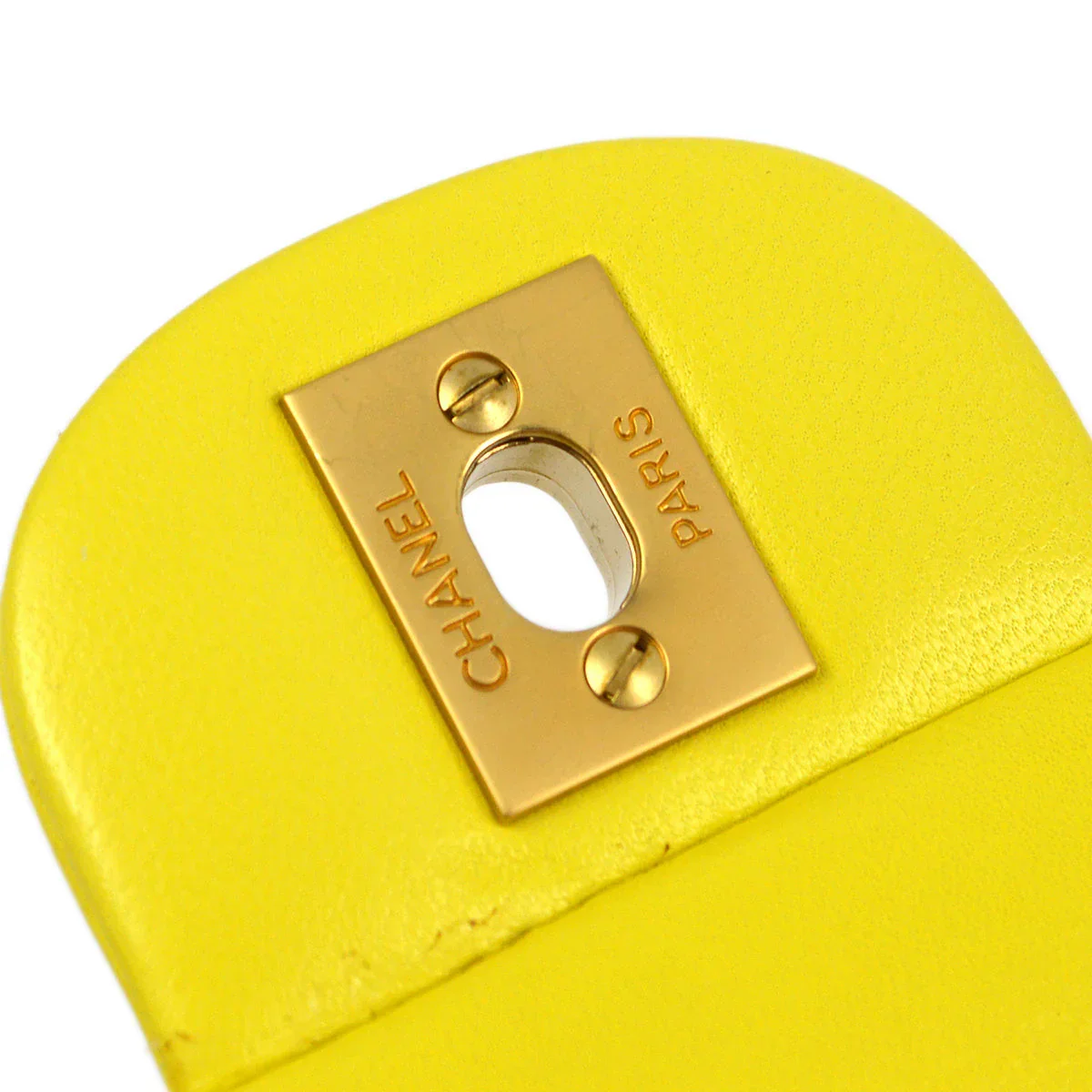 Chanel * 2000-2001 Yellow Lambskin Medium Classic Double Flap Bag - Image 10