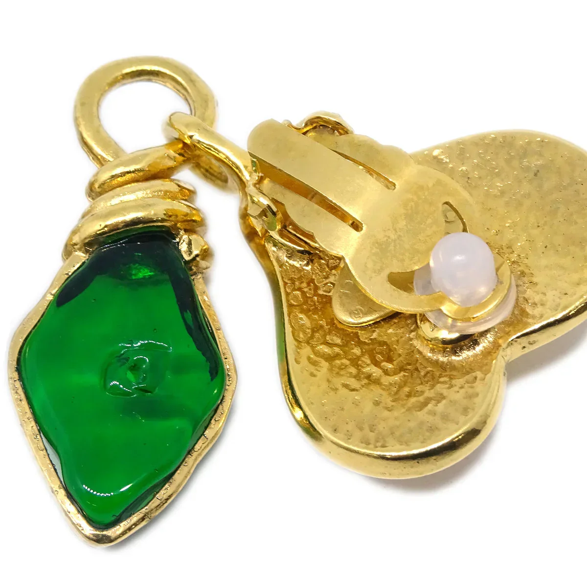 Chanel Gripoix Heaart Earrings Clip-On Gold 95P - Image 3