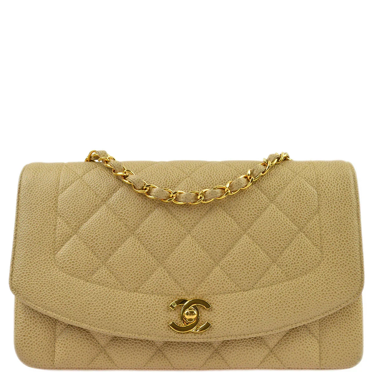 Chanel 1994-1996 Caviar Medium Diana Shoulder Bag