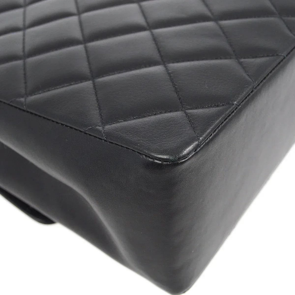 Chanel * 1991-1994 Black Lambskin Maxi Straight CC Flap - Image 3