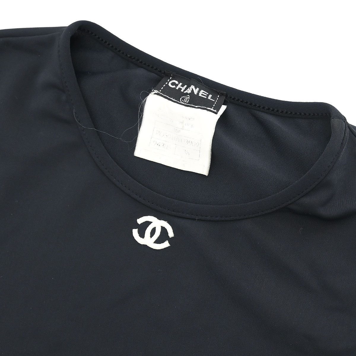 Chanel 1995 Cropped T-shirt Top Black #38 - Image 3