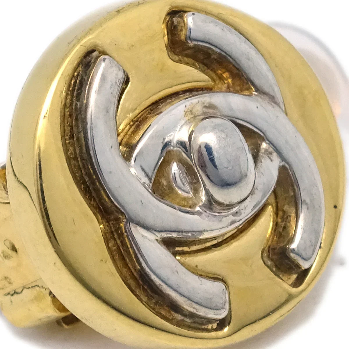 Chanel Turnlock Earrings Clip-On Gold 97A - Image 2