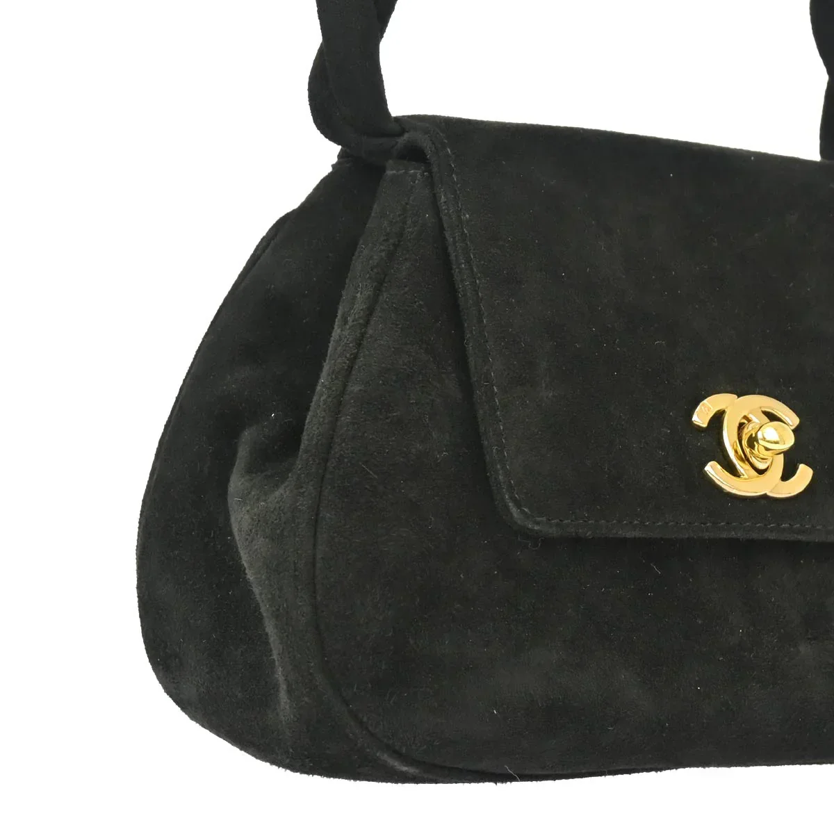 Chanel 1996-1997 Black Suede Handbag - Image 3