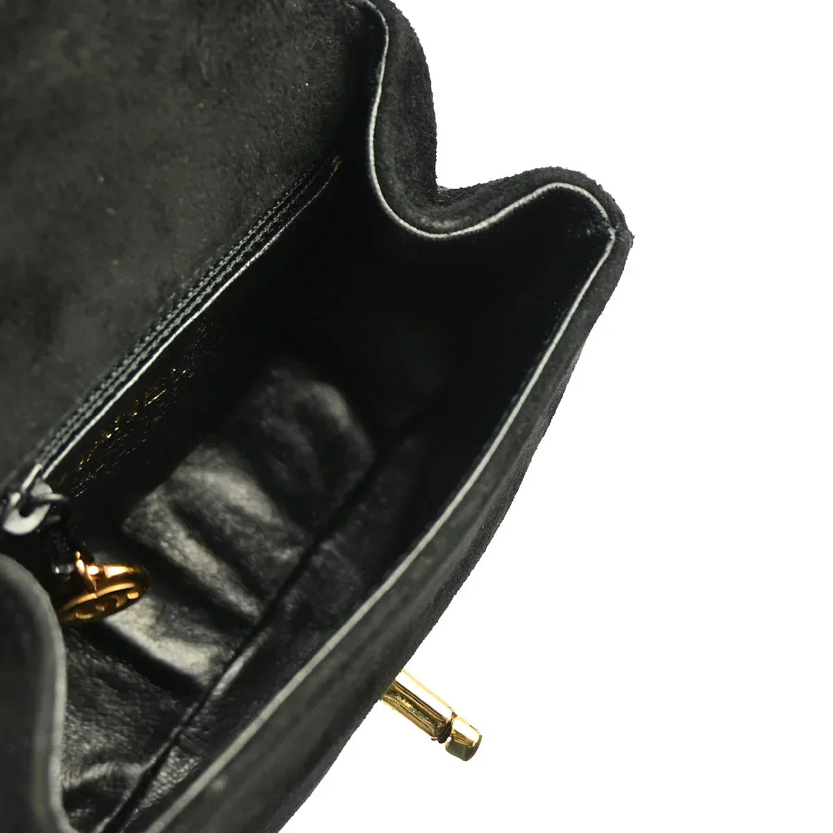 Chanel 1996-1997 Black Suede Handbag - Image 7