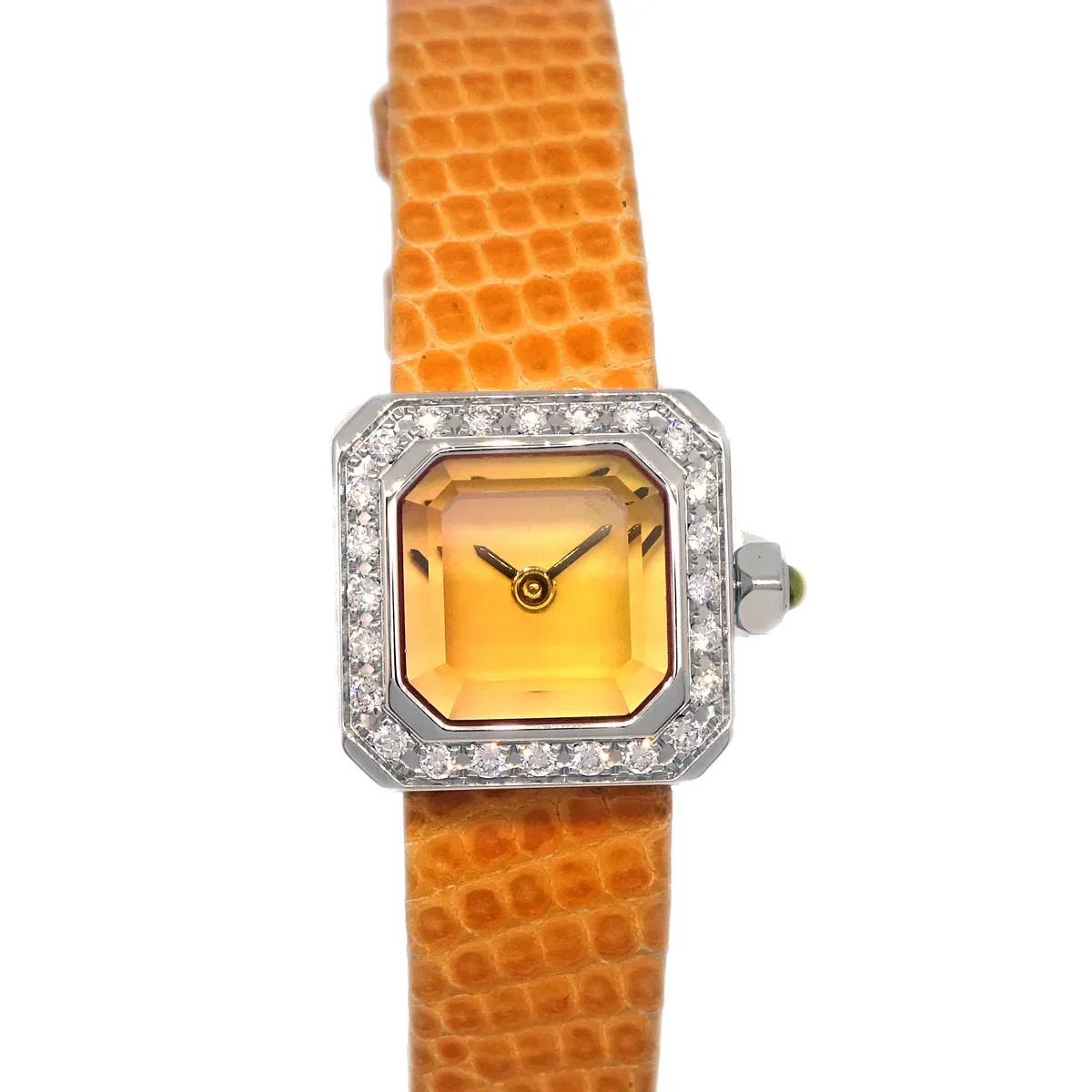 Corum * Sugar Cube Ref.137.428.47 Quartz Watch SS Diamond Orange - Image 2