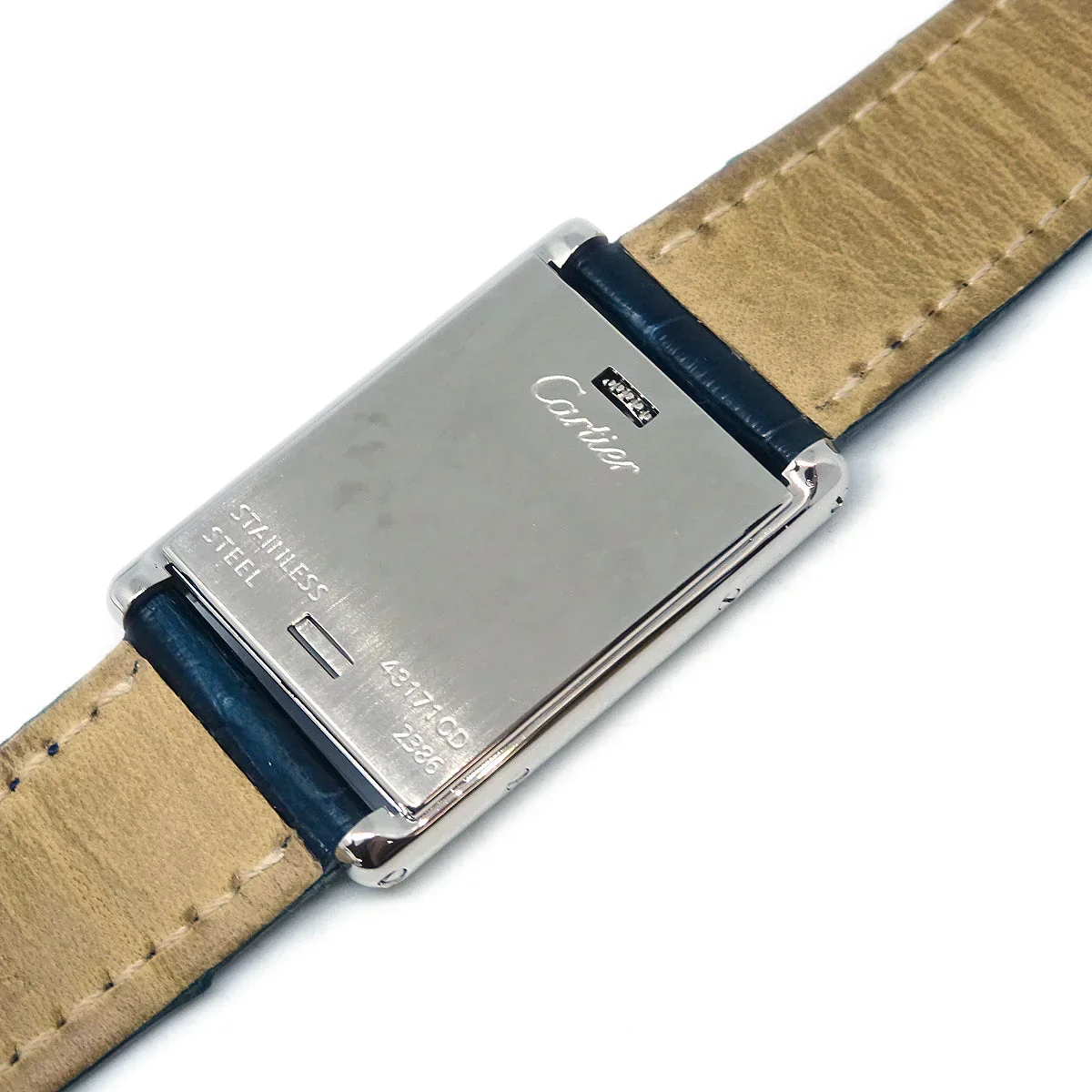 Cartier * Tank Basculante SM Ref.W1011158 Quartz Watch SS Crocodile - Image 9
