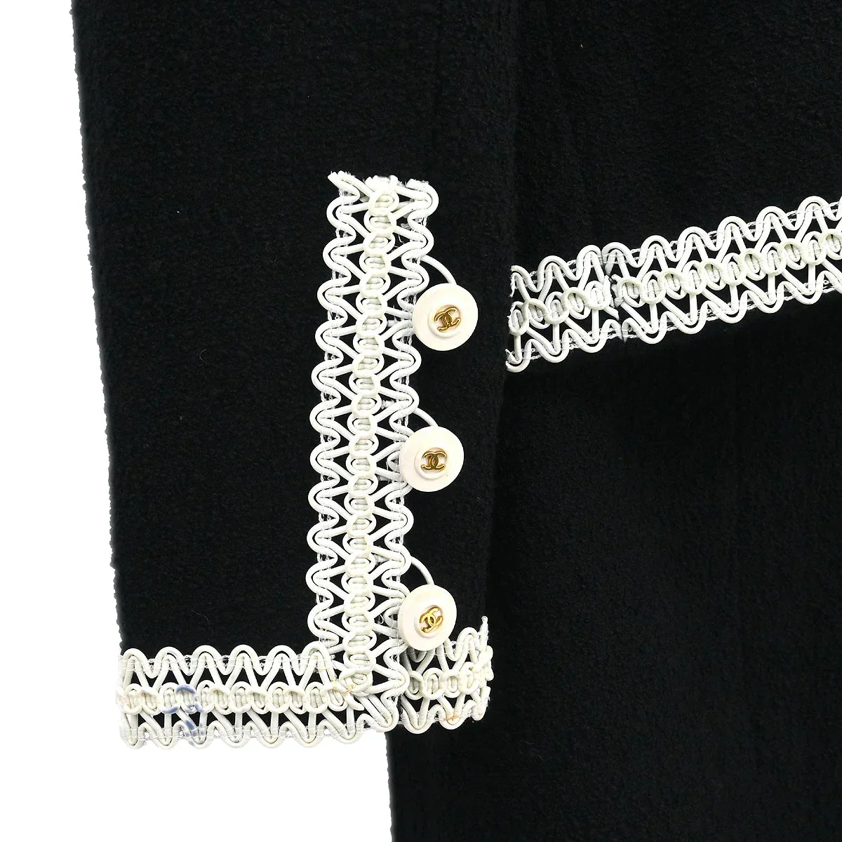Chanel 1994 Setup Suit Jacket Skirt Black #40 - Image 3