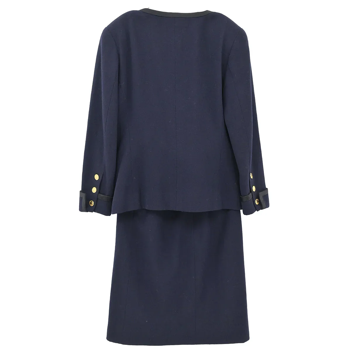 Chanel Setup Suit Jacket Skirt Navy #34 - Image 2
