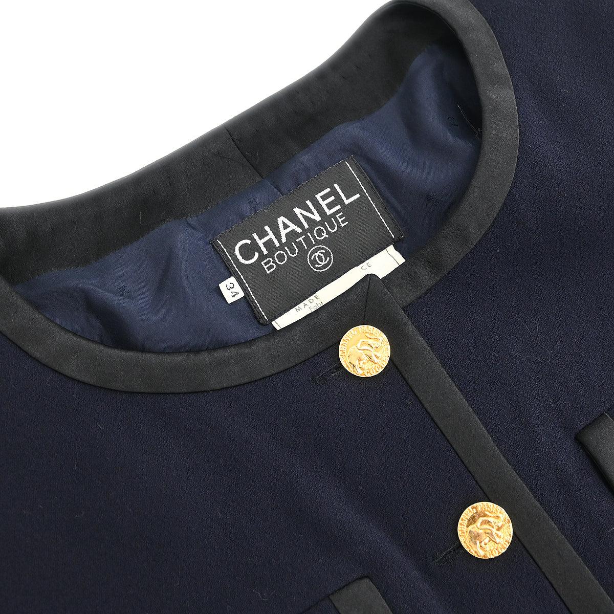 Chanel Setup Suit Jacket Skirt Navy #34 - Image 3
