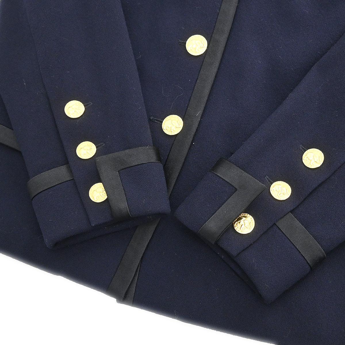 Chanel Setup Suit Jacket Skirt Navy #34 - Image 4