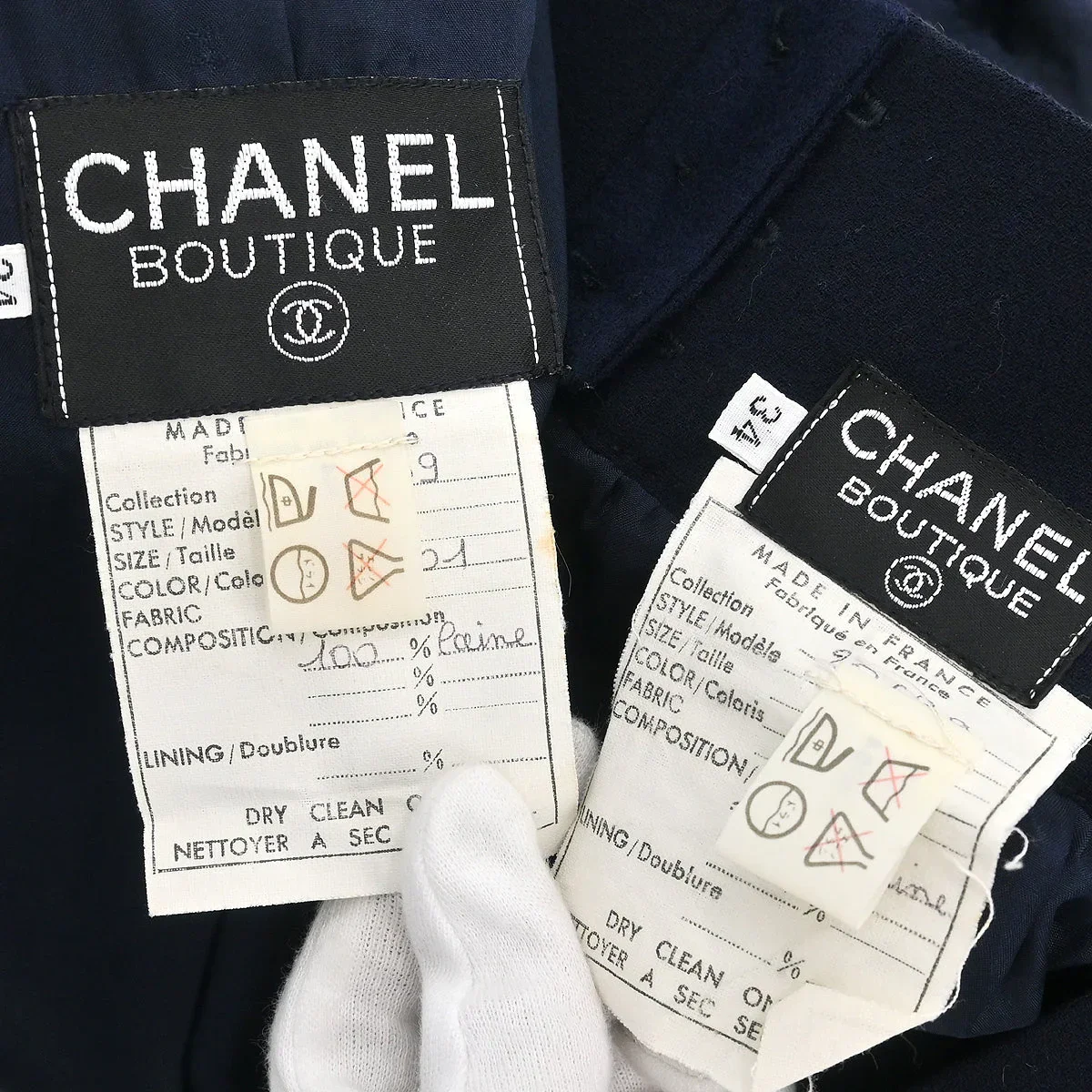 Chanel Setup Suit Jacket Skirt Navy #34 - Image 8