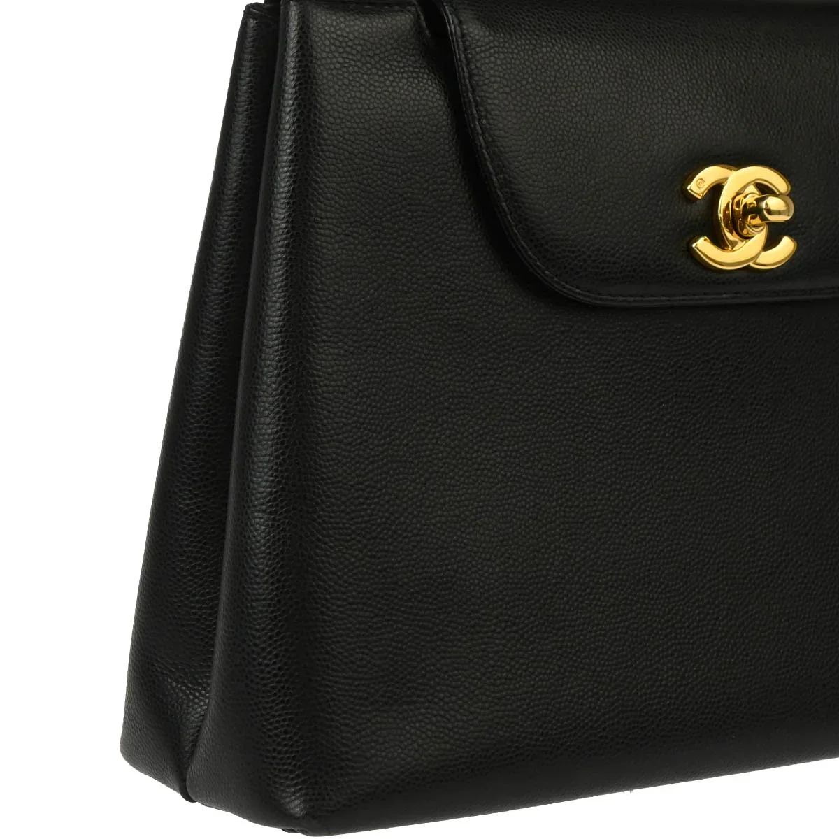 Chanel 1997-1999 Black Caviar Handbag - Image 3