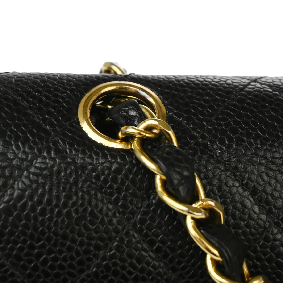 Chanel 2001-2003 Black Caviar Small Classic Double Flap Shoulder Bag - Image 3