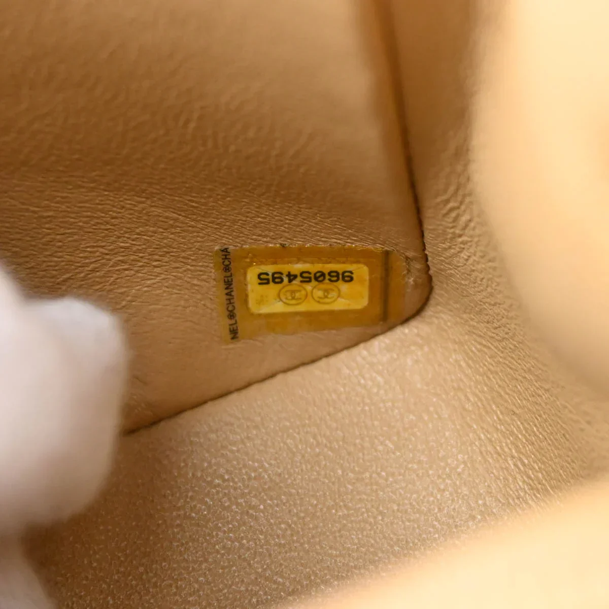 Chanel 2004-2005 Beige Caviar Mini Classic Square Flap Shoulder Bag 17 - Image 11