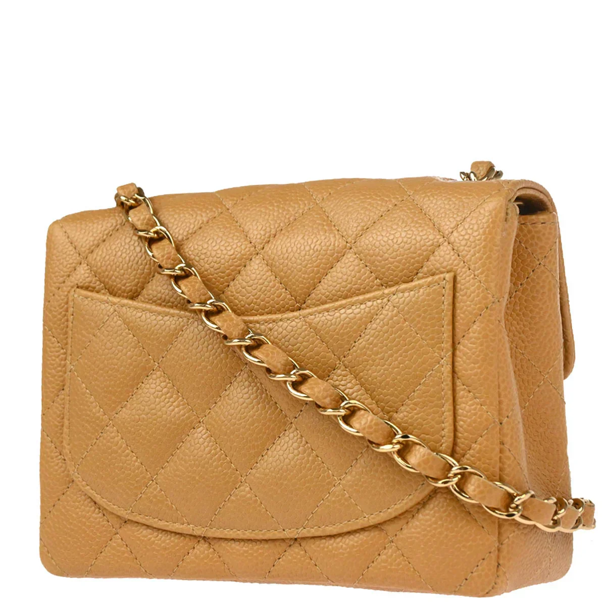 Chanel 2004-2005 Beige Caviar Mini Classic Square Flap Shoulder Bag 17 - Image 2