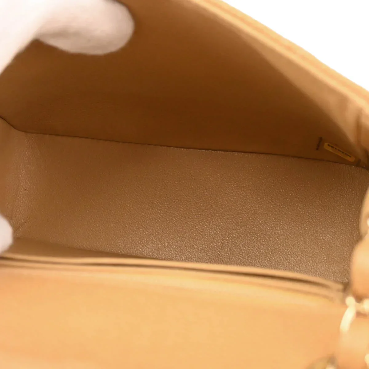 Chanel 2004-2005 Beige Caviar Mini Classic Square Flap Shoulder Bag 17 - Image 9