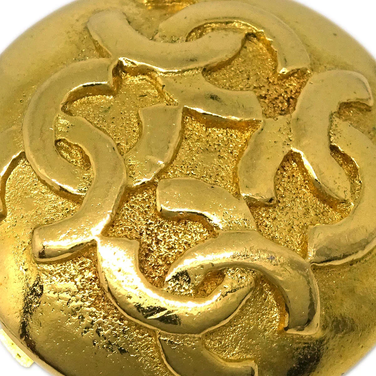 Chanel Button Earrings Clip-On Gold - Image 2