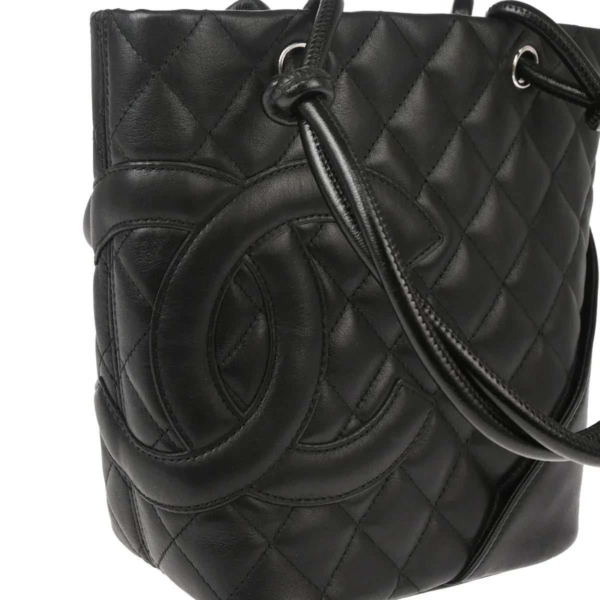Chanel 2003-2004 Black Calfskin Cambon Ligne Tote Handbag - Image 3