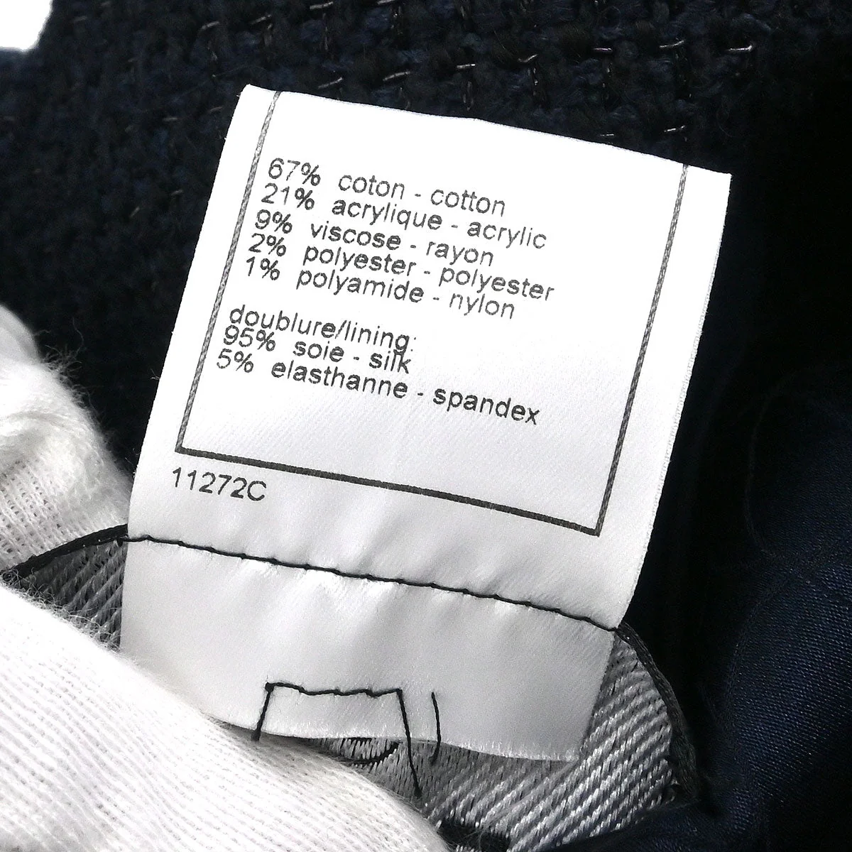 Chanel Single Breasted Jacket Navy #40 - Image 10