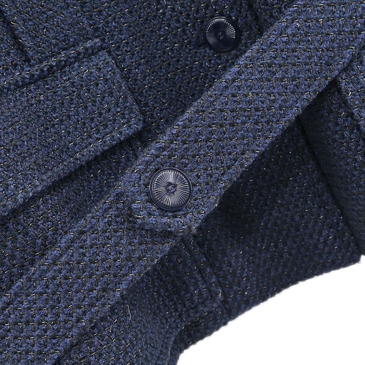 Chanel Single Breasted Jacket Navy #40 - Image 6