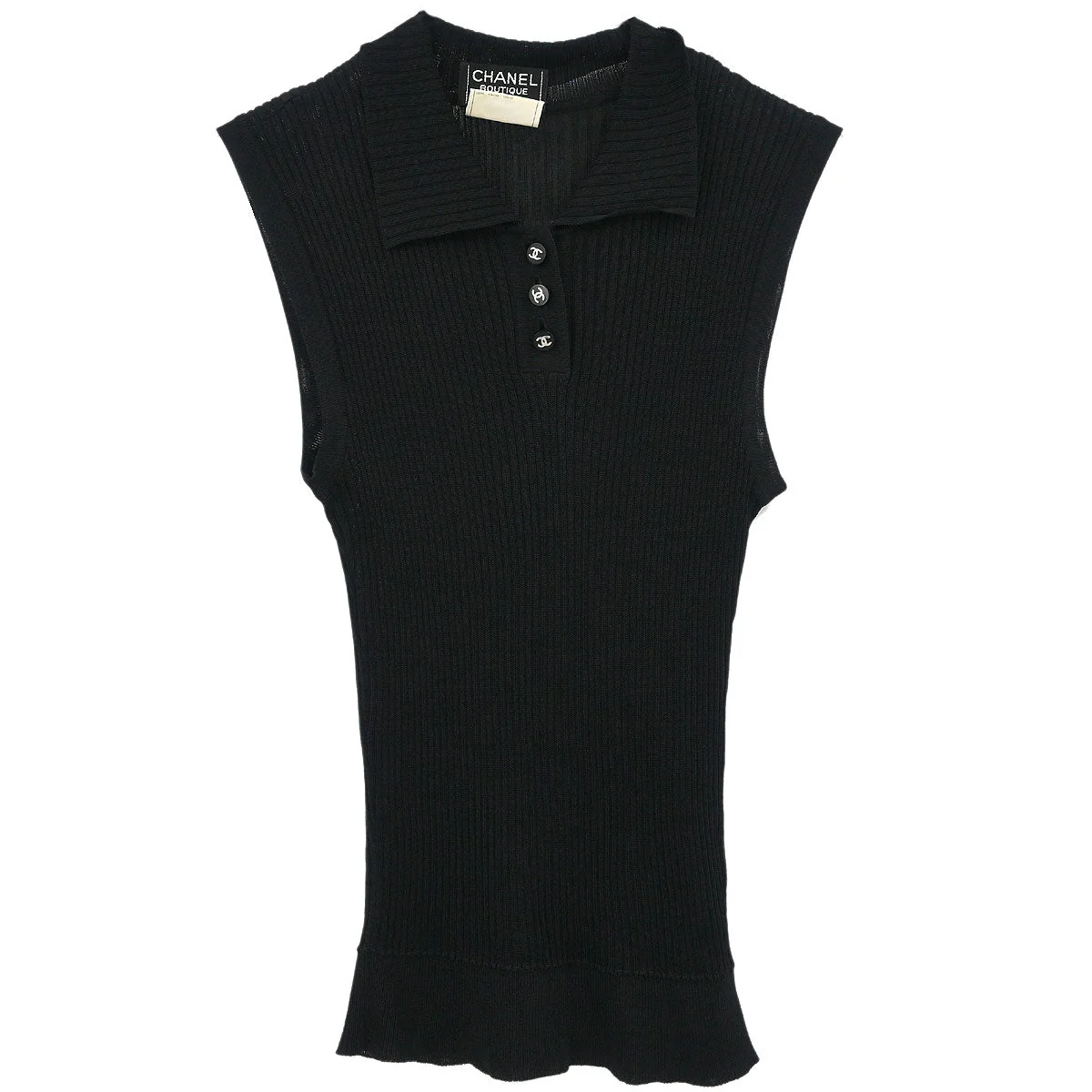 Chanel Sleeveless Tank Top Black #34