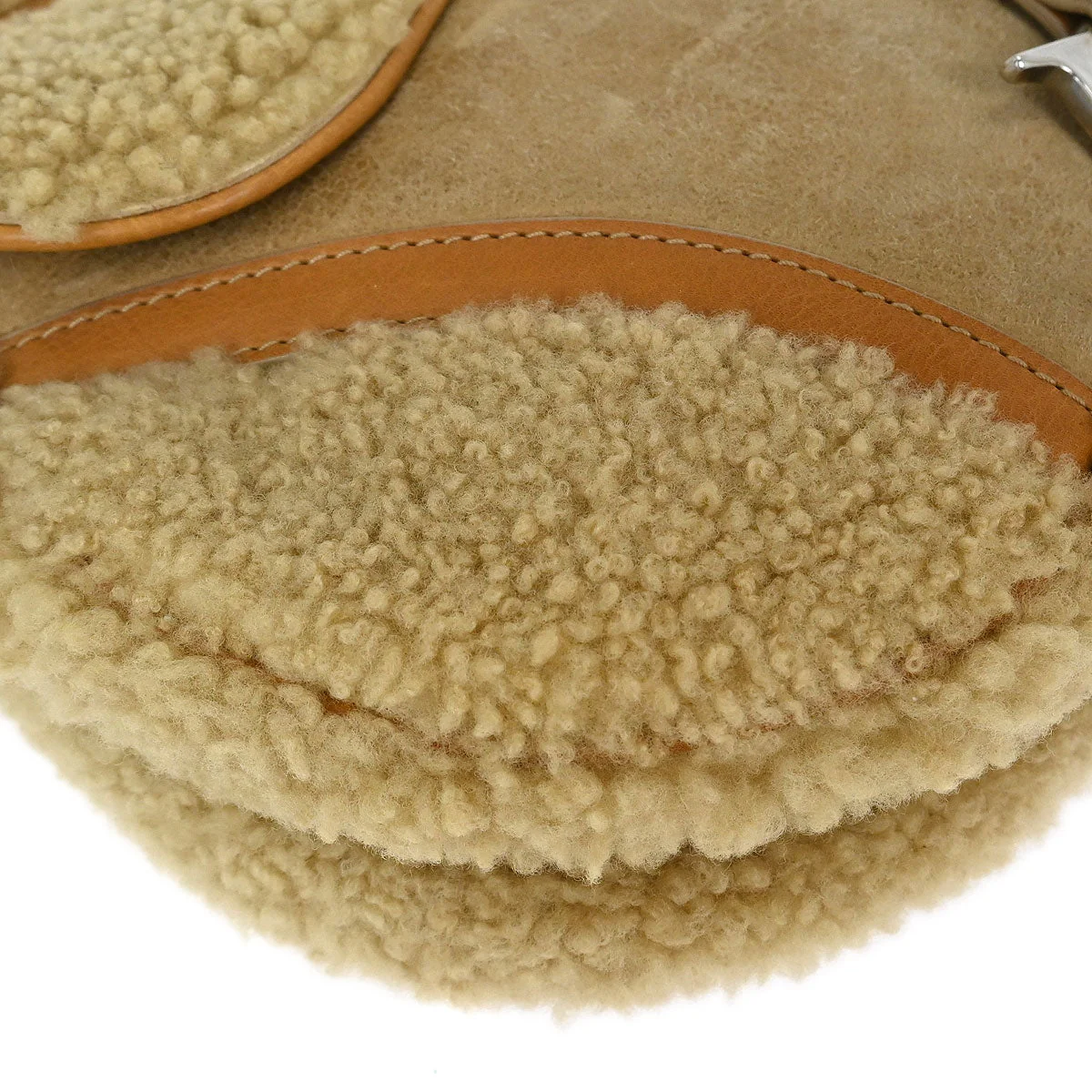Christian Dior * Beige Mouton Saddle Handbag - Image 4