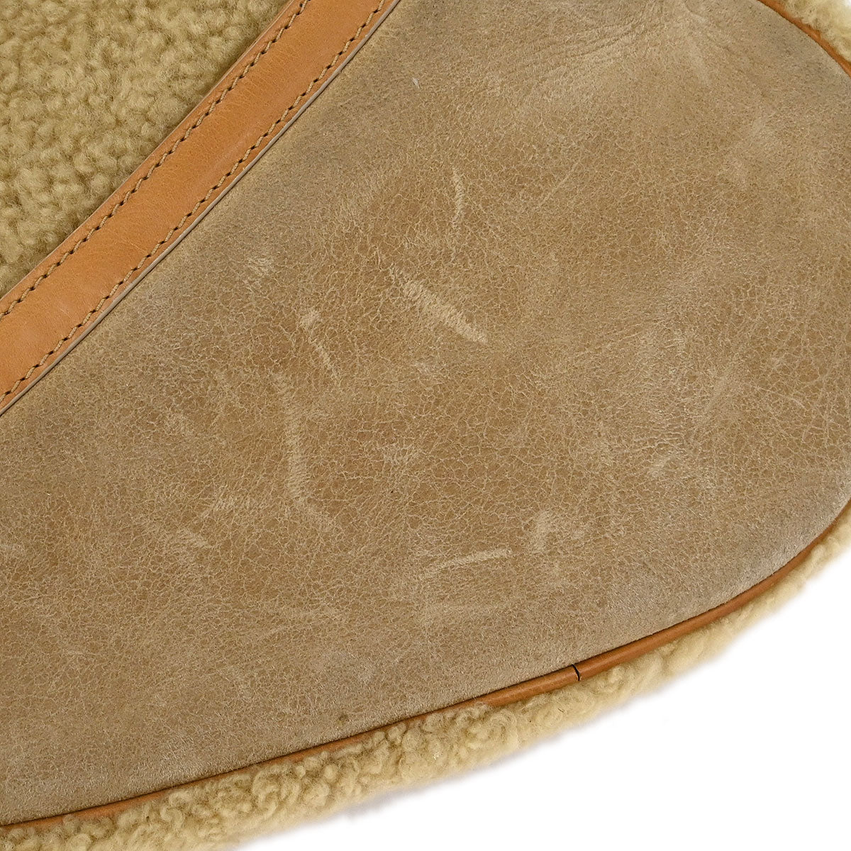 Christian Dior * Beige Mouton Saddle Handbag - Image 7
