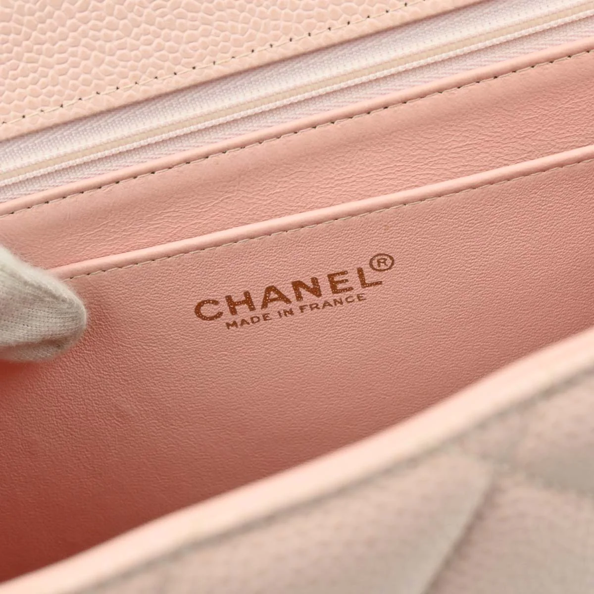 Chanel 2001-2003 Pink Caviar Jumbo Classic Flap Shoulder Bag - Image 6
