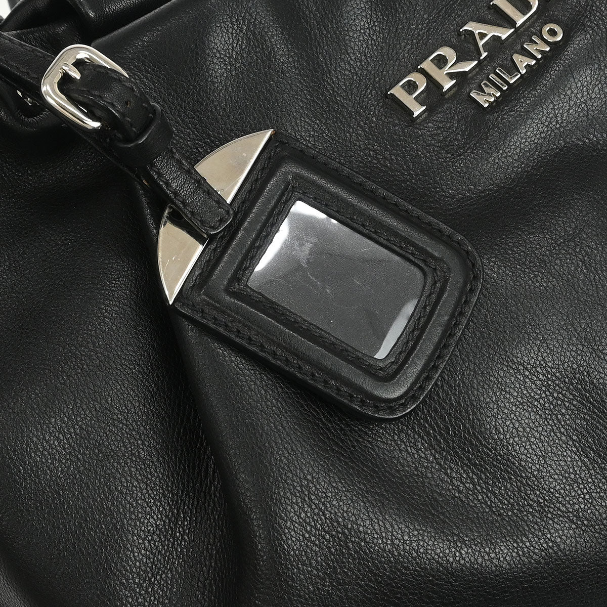 Prada Black Leather Hobo Handbag - Image 4