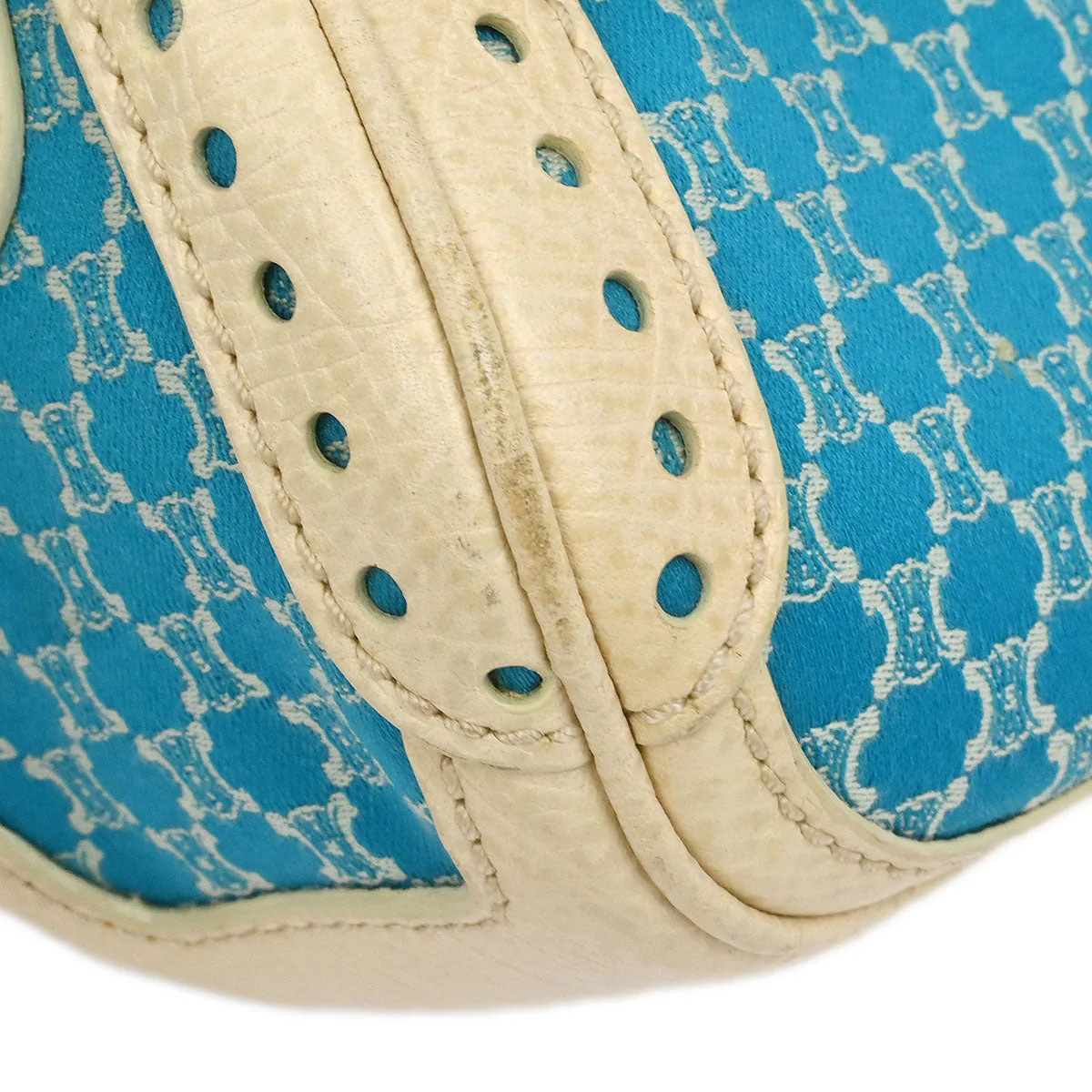 Celine * Blue Canvas Macadam Handbag - Image 4