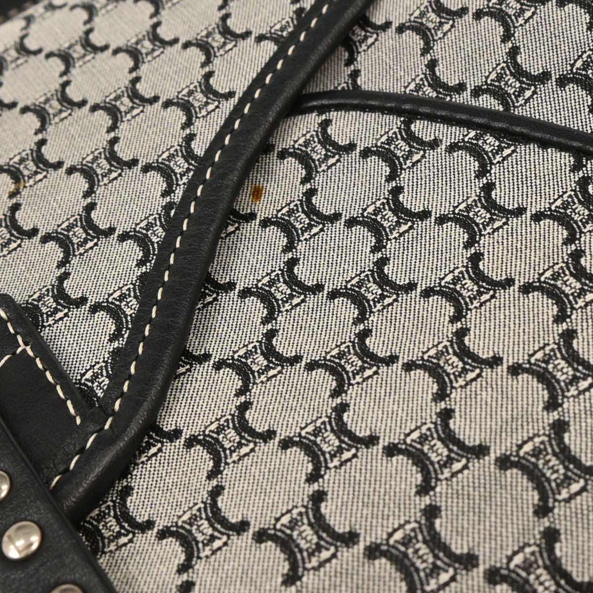 Celine Gray Canvas Macadam Handbag - Image 4