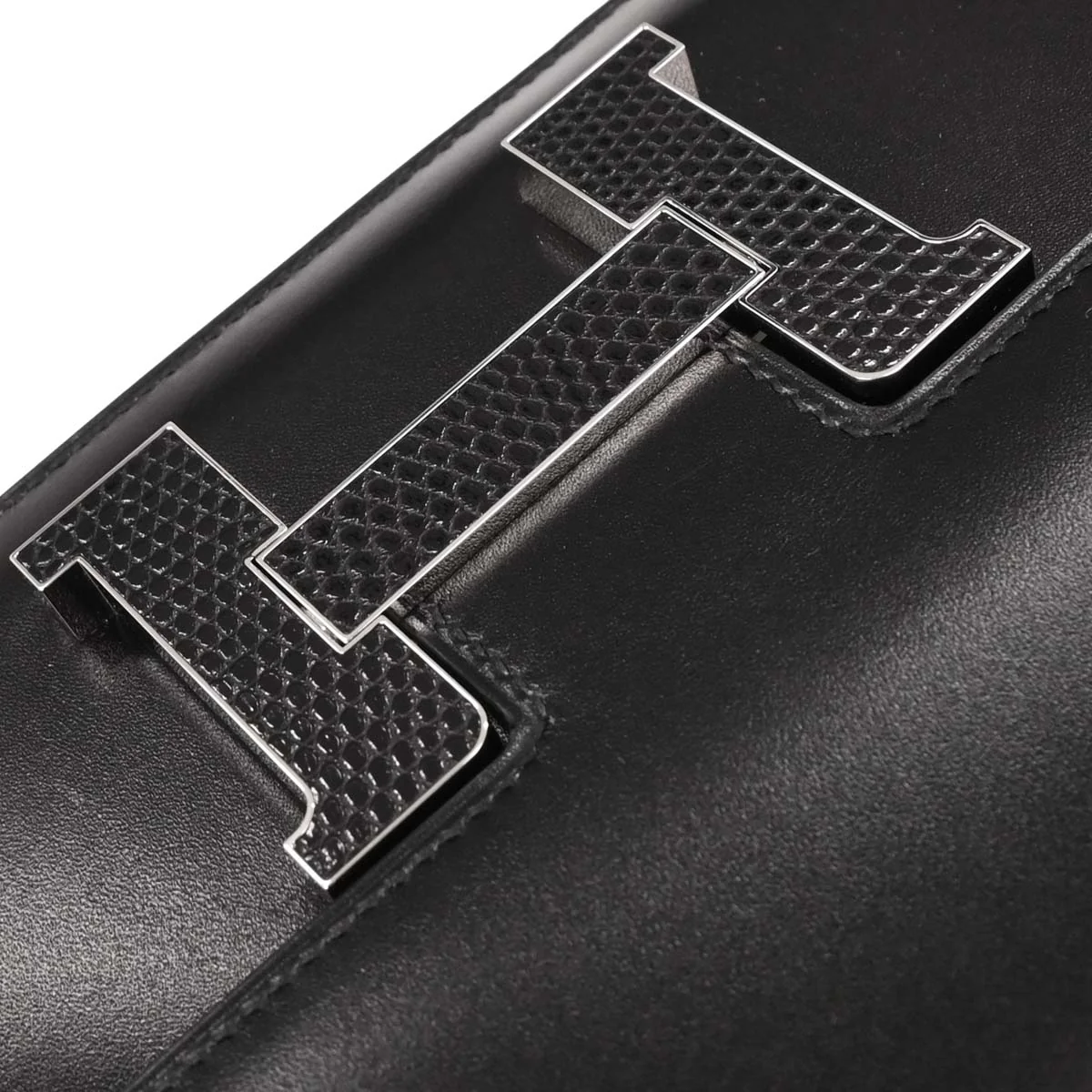 Hermes * Black Box Calf Lizard Constance 23 Shoulder Bag - Image 4
