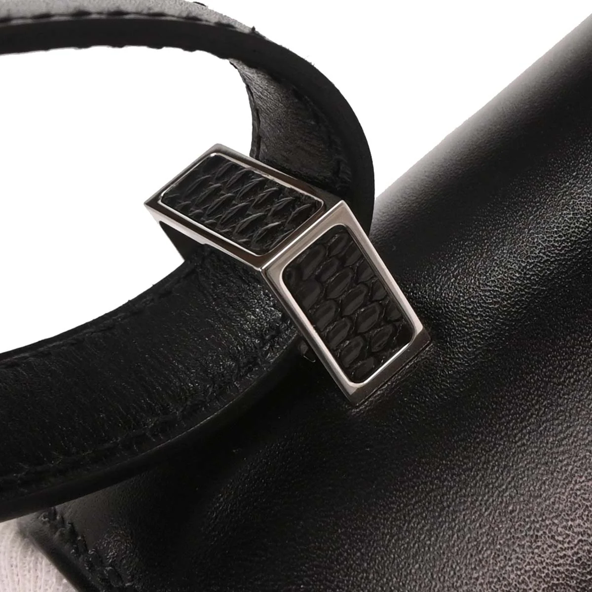 Hermes * Black Box Calf Lizard Constance 23 Shoulder Bag - Image 7