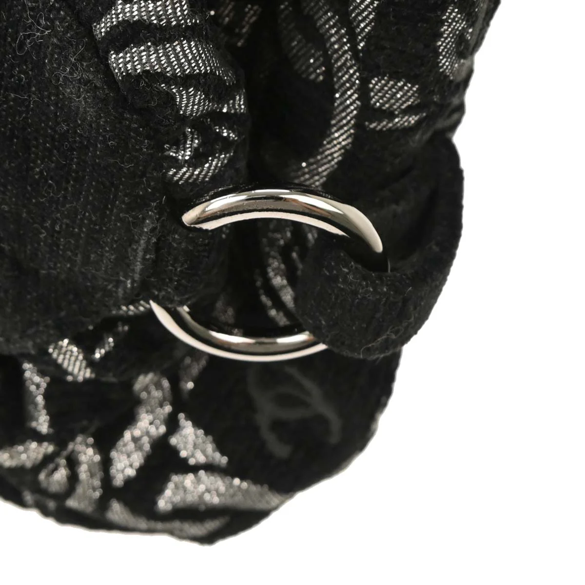Chanel 2005-2006 Black Canvas Chain Print Handbag - Image 6