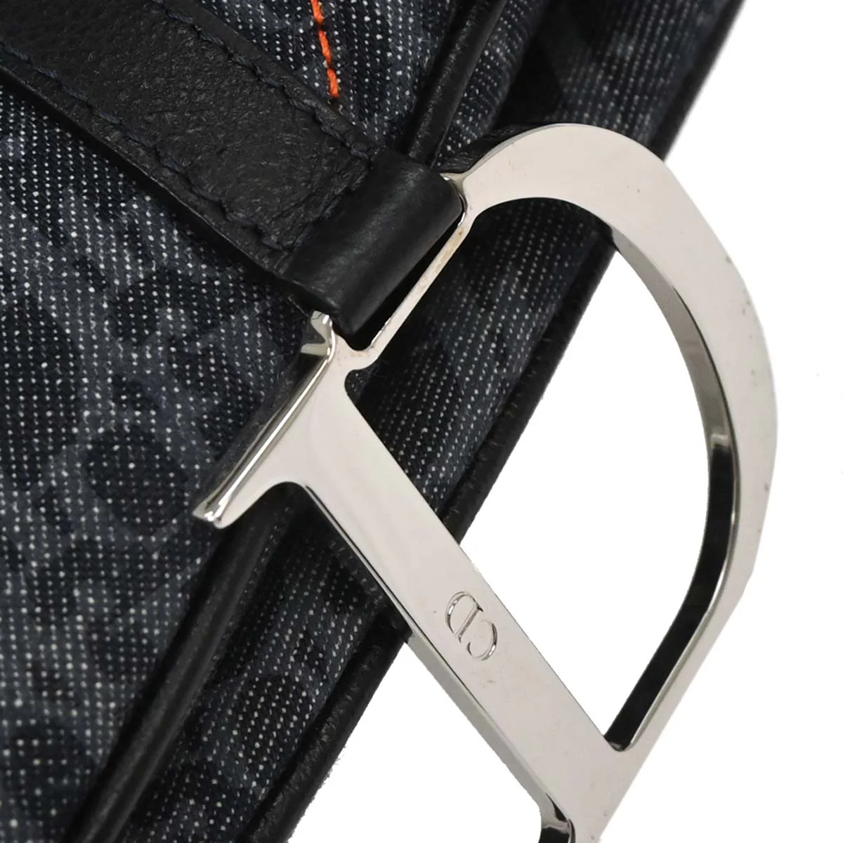 Christian Dior Navy Canvas Flight Trotter Saddle Handbag - Image 4