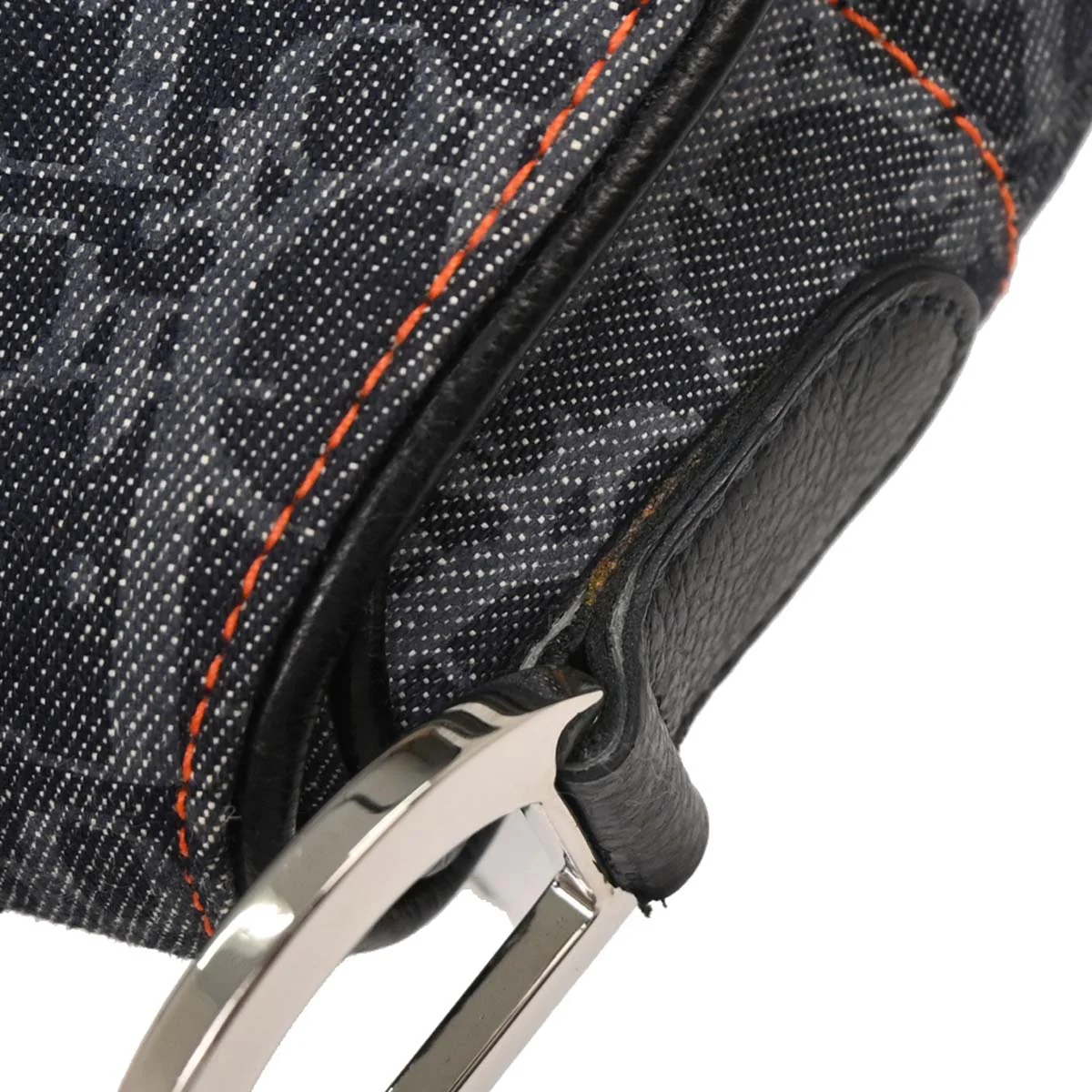 Christian Dior Navy Canvas Flight Trotter Saddle Handbag - Image 6